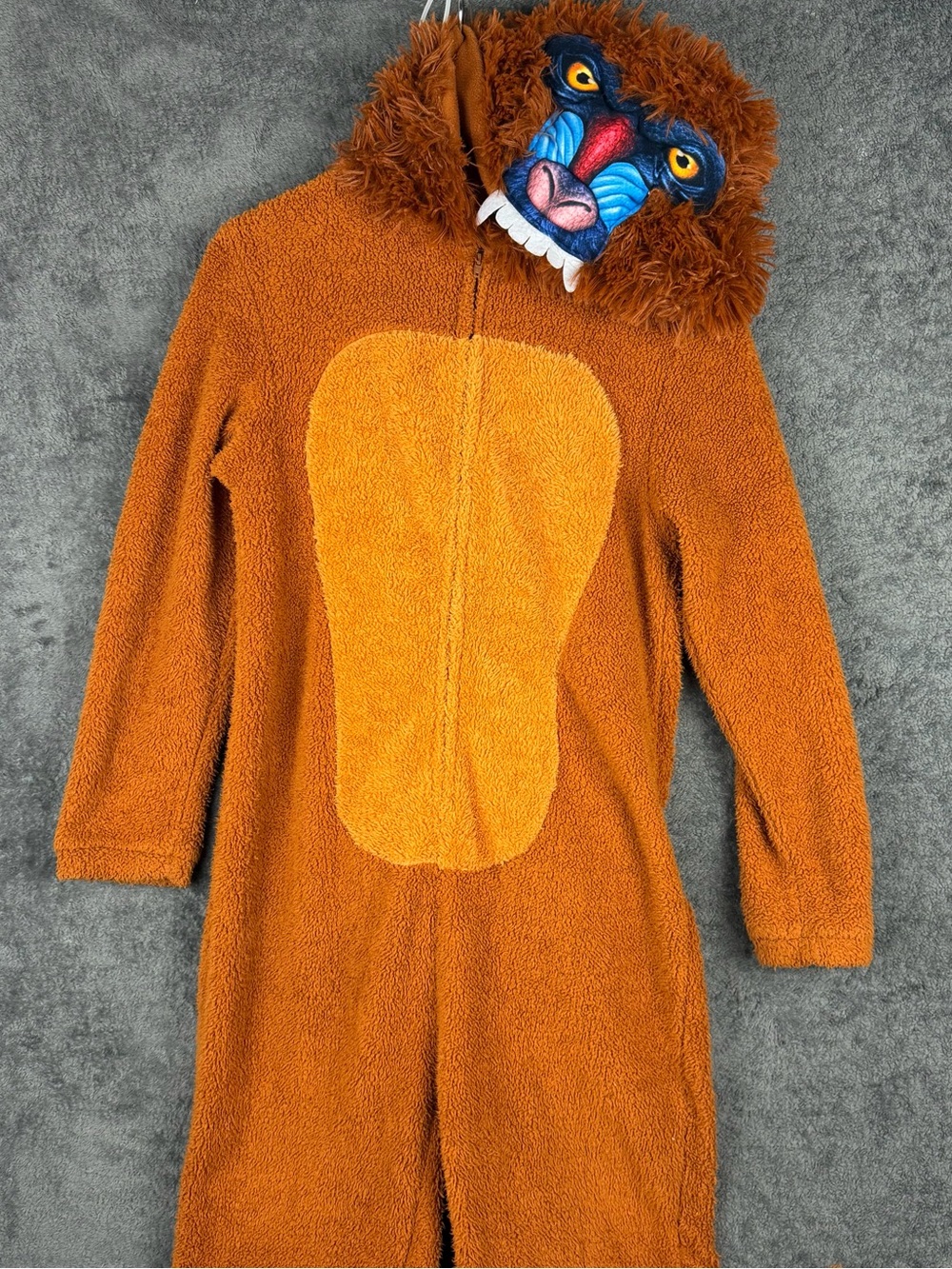 Briefly Stated Mandrill Union Suit Plush Baboon Hood Adult Small Onesie